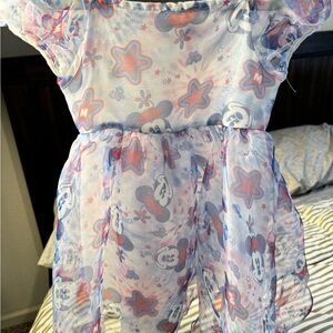 Red white and Blue Minnie Mouse Kids dress 5T